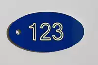 Engraved laminate oval key fob for Lockers
